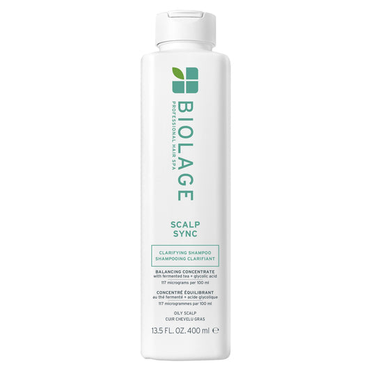 Biolage Scalp Sync Clarifying Shampoo - Residue & Buildup Remover, For Oily Scalp, Fermented Tea & Glycolic Acid, Vegan & Paraben-Free, 13.5 Fl Oz