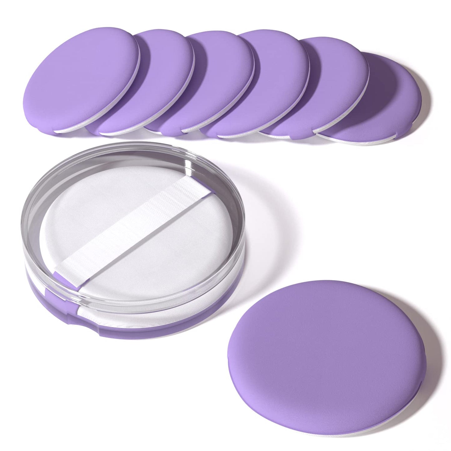 MOHOPE 8Pcs Air Cushion Makeup Sponges for Foundation with Portable Box | Latex-Free Blending Sponge for Liquid, Cream, Foundation and Powder | Round