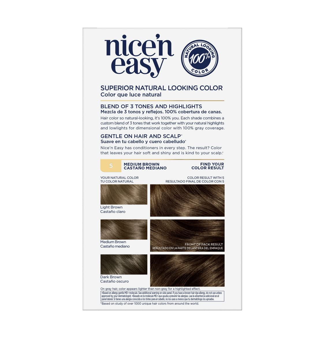 Clairol Nice'n Easy Permanent hair Color 5 Medium Brown