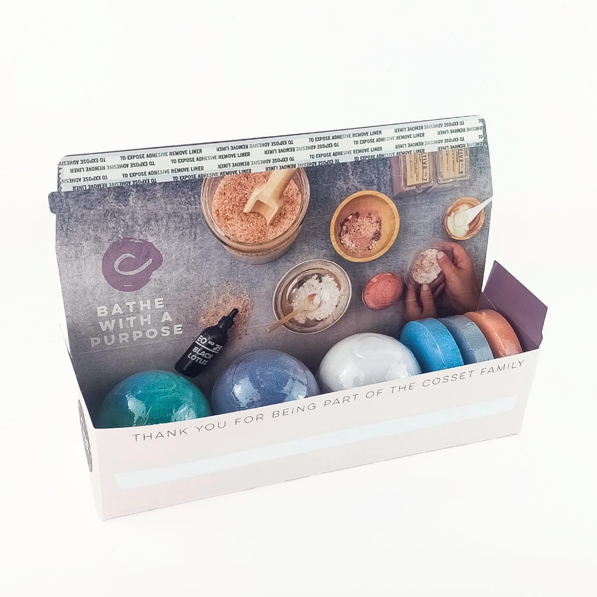 Cosset Bath Bomb - Stressed Out Gift Box Bubble Bath Bombs for Women - Stress Management Bundle for Relaxation and Peace - 6pcs with 2 Bath Bags