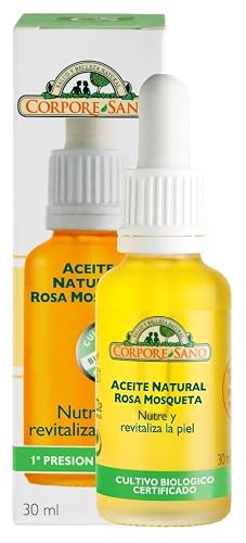 Corpore Sano Musk Rose Oil with Sweet Almonds Oil/Aceite de Rosa Mosqueta con Aceite de Almendras Dulces Nourishes & Revitilizes the Skin .Certified