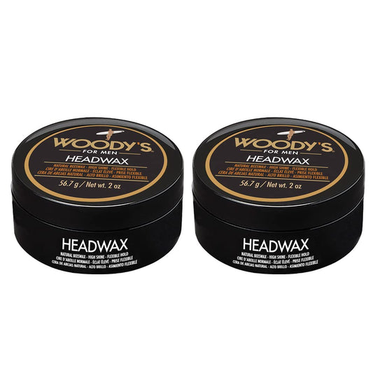 Woody's Headwax Hair Styling Pomade for Men, Natural Beeswax, High Shine, Flexible Hold, Non-Sticky, Moldable Men’S Hair Wax for All Hair Types, 2 Oz