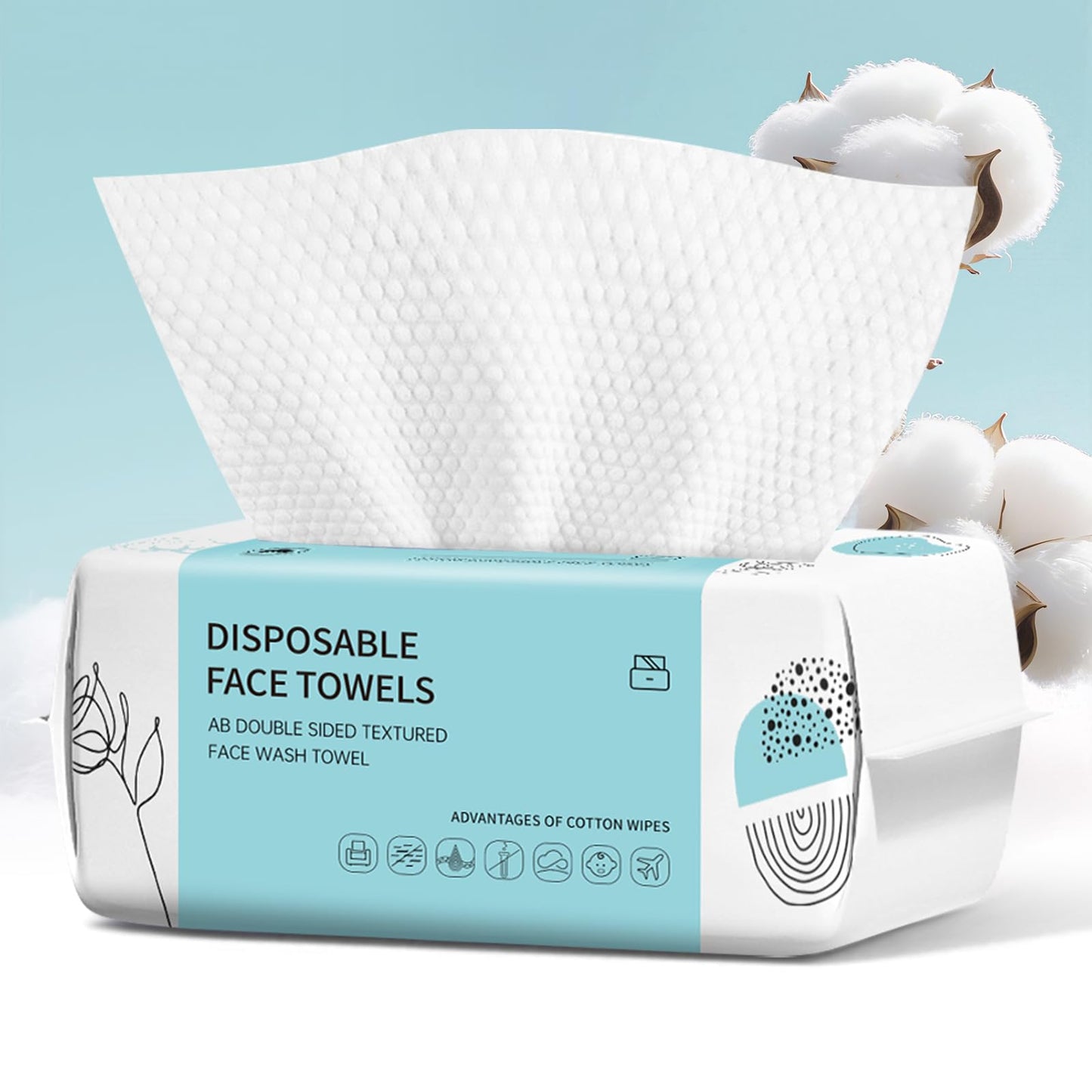 Face Towels, Disposable Face Towel 100 Count, Makeup Remover Dry Wipes, Soft Cotton Dry Wipes Facial Cloths Towelettes for Washing and Drying, Facial Beauty and Personal Care VETYUND Default Title