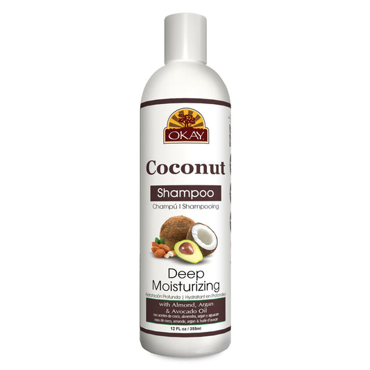 Okay Coconut Deep Moisturizing Shampoo Helps Replenish Moisture And Elasticity For Healthy Strong Hair Sulfate,Silicone,Paraben Free For All Hair