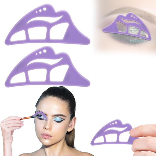 NFAMRZCAR 2PC Eyeshadow Stencil 5 in 1 Silicone Eyeshadow Tool,Reusable Eye Makeup Aid Stencils,Eye Makeup Aid, for Make Up Beginners&Women (Purple)