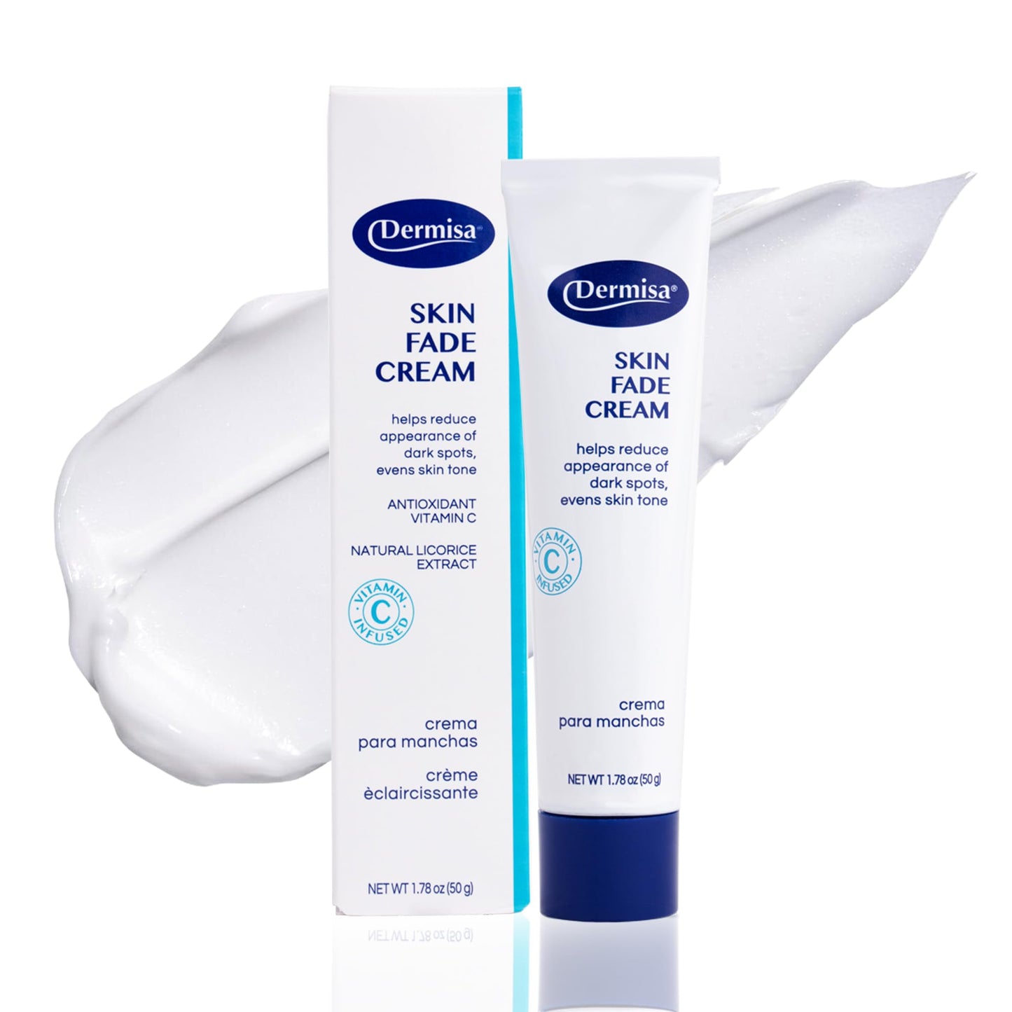 Dermisa Skin Fade Cream with Vitamin C, Licorice and Emblica - Dark Spot Corrector and Face Moisturizer for Sun Spots, Age Spots and Freckles - 1.78