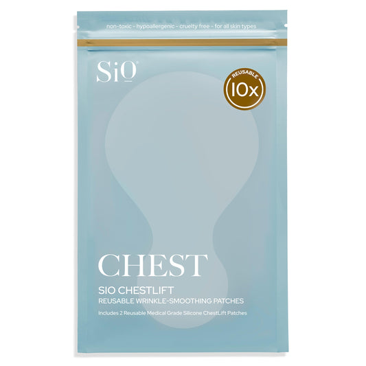SiO Beauty ChestLift - Wrinkle-Smoothing, Medical-Grade Silicone Patches for Chest Fine Lines - Reusable Up to 10x - Cruelty-Free