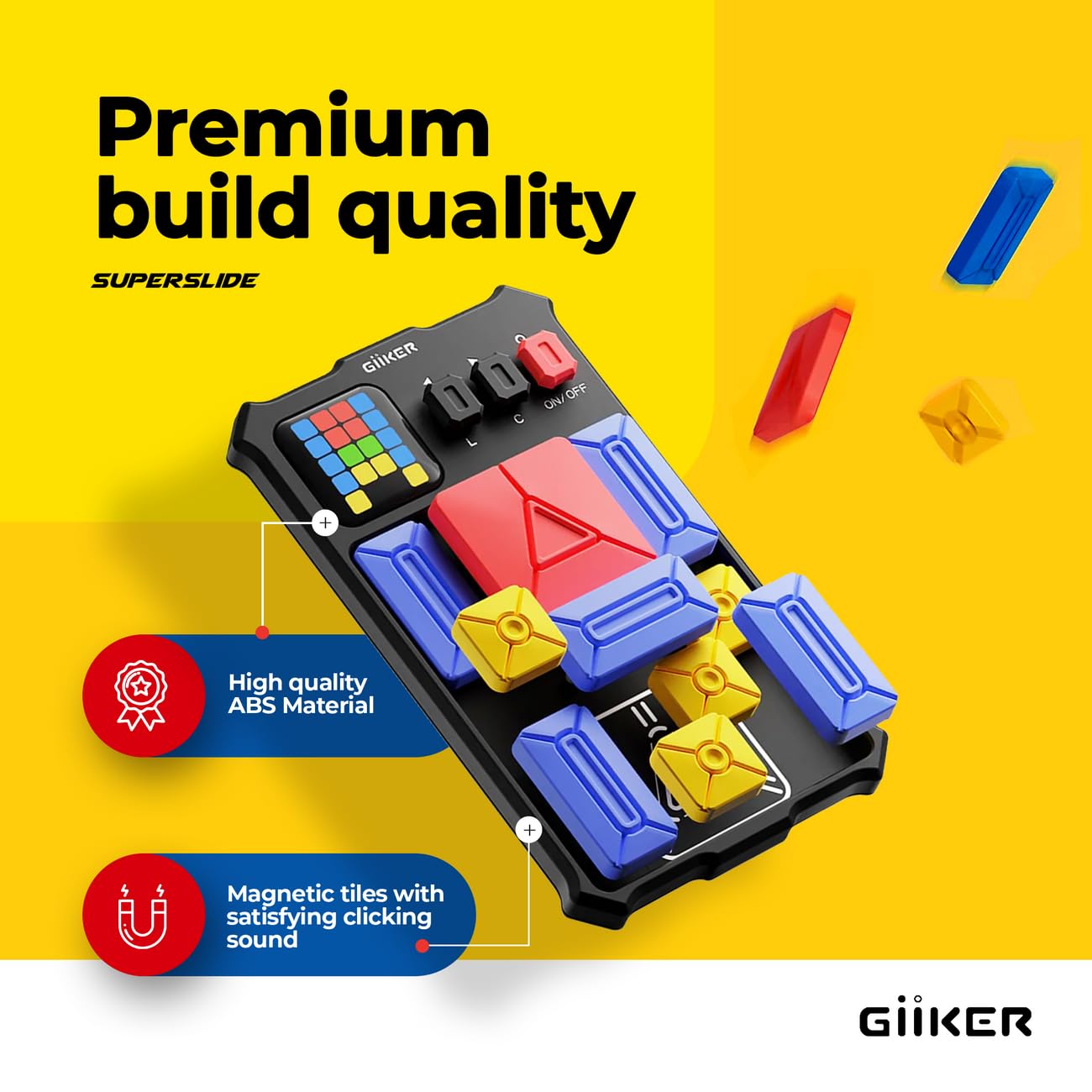 GiiKER Super Slide Puzzle Game – 500+ Brain Teaser Challenges, Fun Travel Toy & Logic Game for Kids & Teens, Great Gift & Road Trip Activity