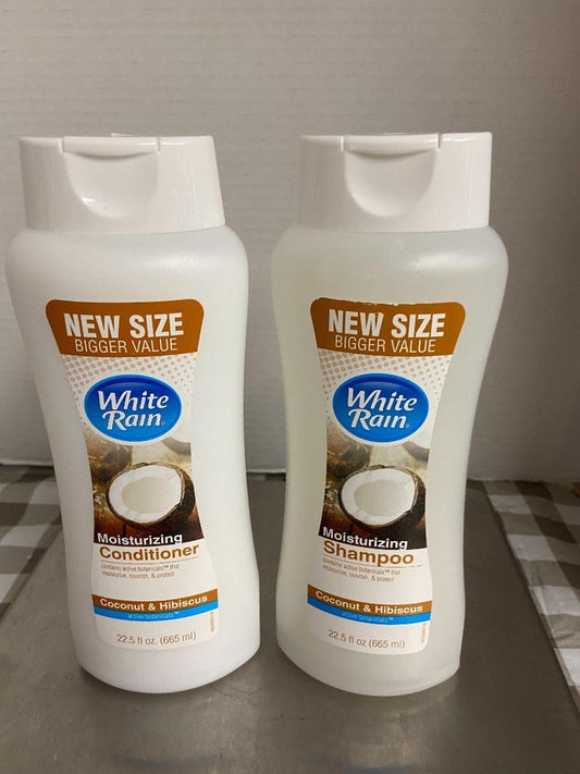White Rain Shampoo + Conditioner Coconut & Hibiscus (22.5 Oz 1 EA Shampoo + 1 EA Conditioner)