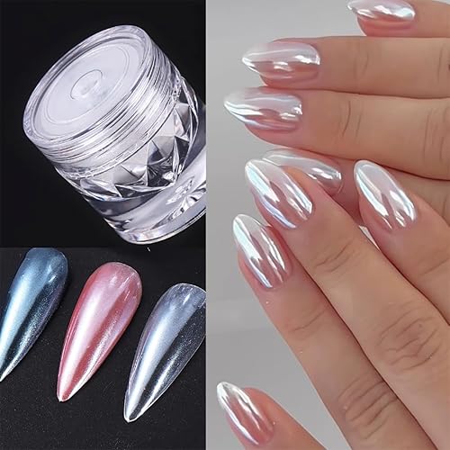 1 Box Nail Glitter Peacock Pearl Nail Powder Shimmer Glitter Wedding Bride Nail Design Rubbing Dust Mirror Effect Fairy Powder DIY Gradient Nail Art