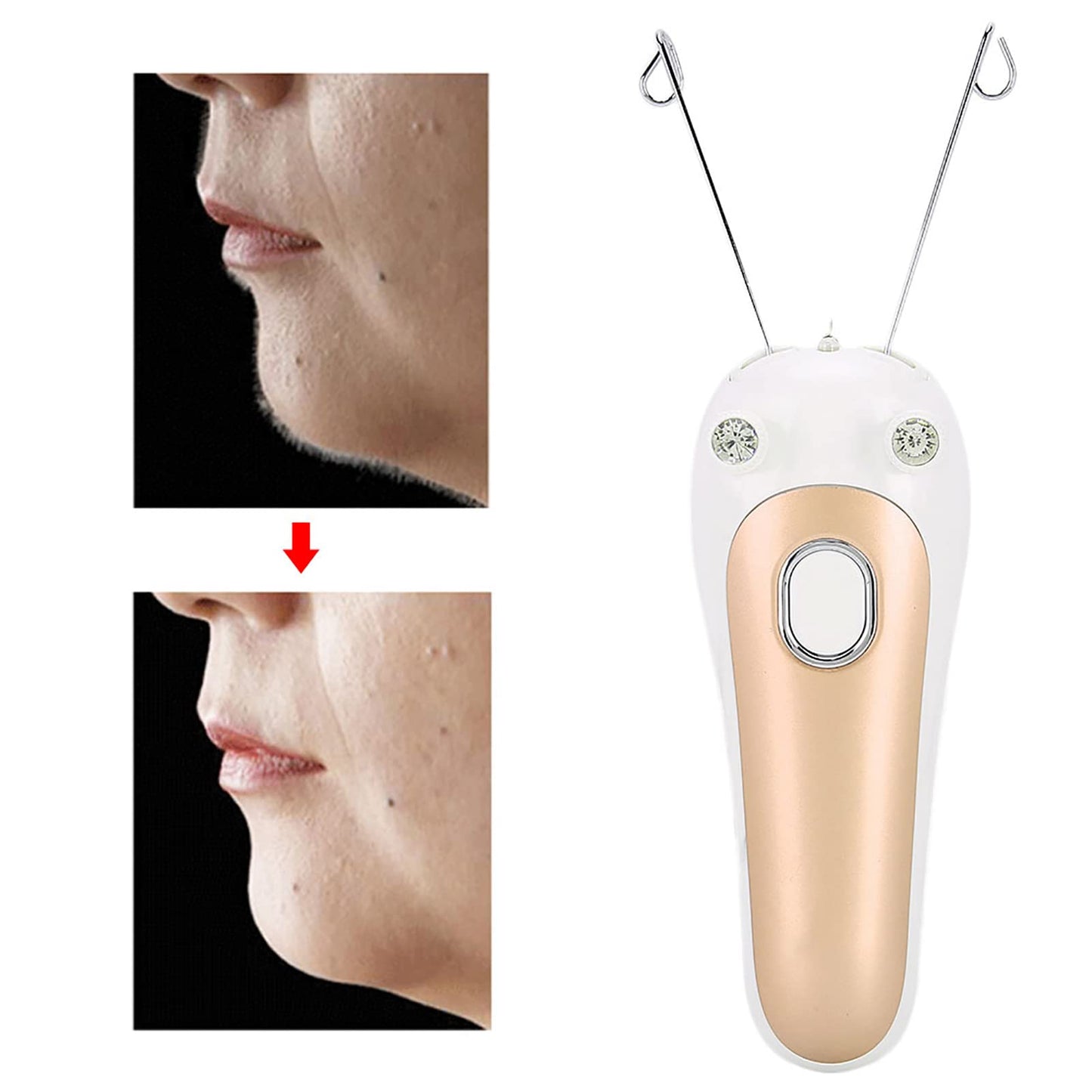 Electric Threading Epilator Face Body Threading Epilator Body Hair Remover Hair Remover Threading Pull Device[Gold] Beauty and Personal Care YUYTE