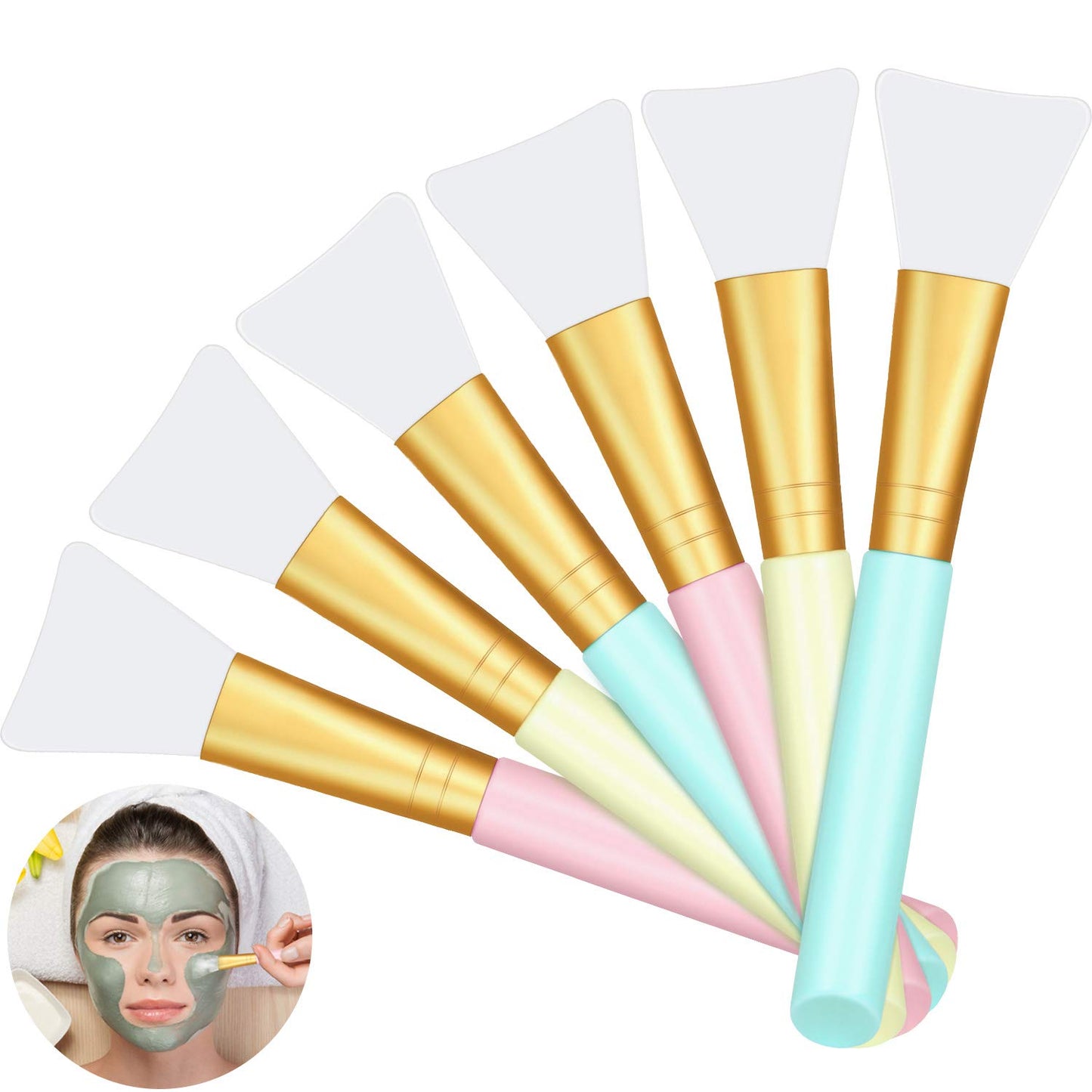 Boao 12pcs Silicone Face Mask Brushes – Soft Applicator Tools for Mud Masks, Sleeping Masks, Body Lotion & Body Butter