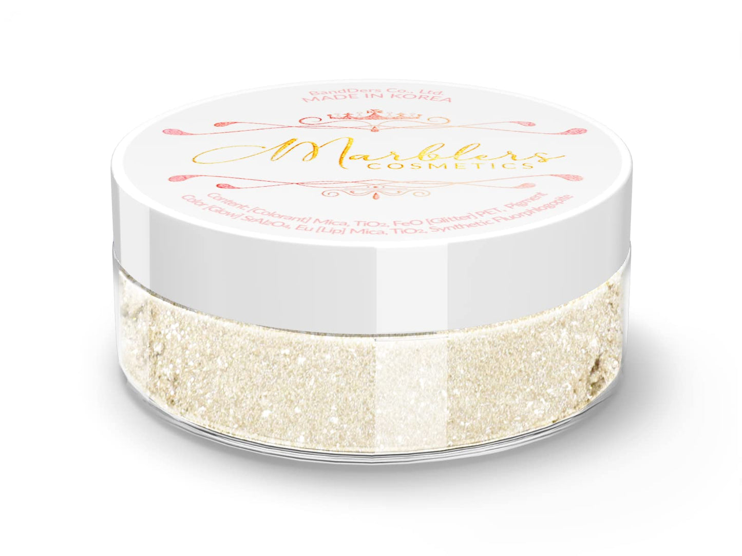 MARBLERS Glitter Mica Powder [Silky Linen] 0.14oz (4g) | Glitter Mica | Highly Pigmented | Non-Toxic, Vegan, Cruelty-Free | Eyeshadow, Body Butter