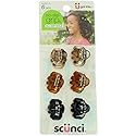 Scunci No-Slip Grip Mini Octopus Jaw Clips 6 Count (Pack of 2)