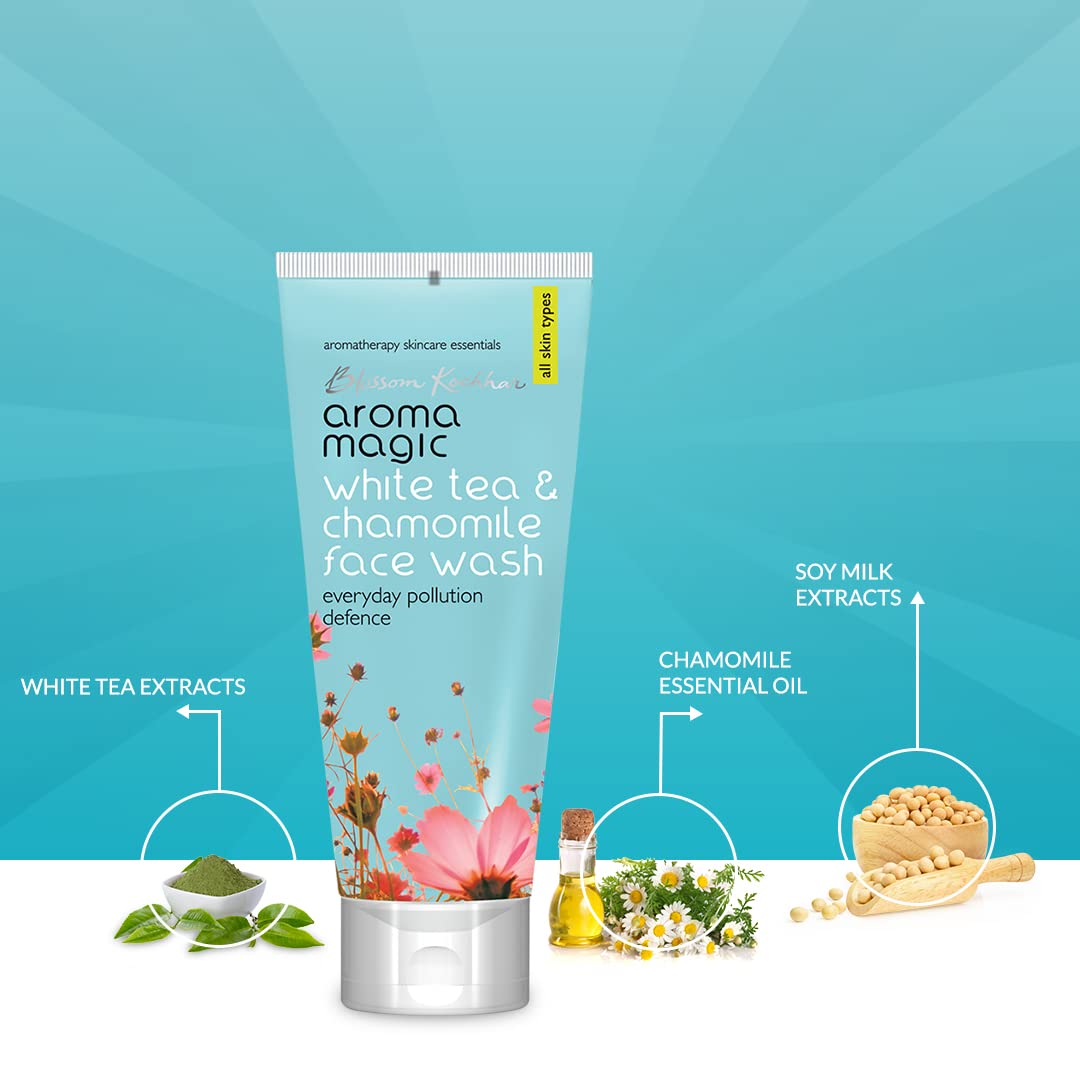 Aroma Magic White Tea & Chamomile Face Wash | Free Radical Damage Protection | Reduces Signs of Aging | Refreshing & Soothing | for All Skin Types |