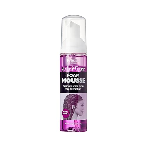 Red by Kiss Foaming Mini Travel Size Mousse, Maximum Shine Wrap Mousse, Reduce & Prevent Frizz, Define Curls, Hold Styles, Nourishes Dry & Crips Hair