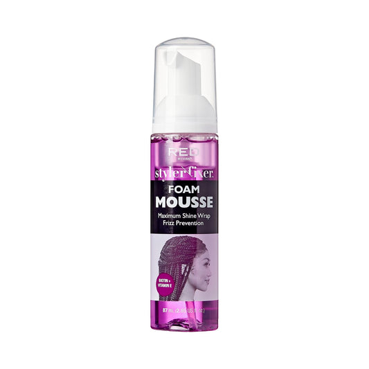 Red by Kiss Foaming Mini Travel Size Mousse, Maximum Shine Wrap Mousse, Reduce & Prevent Frizz, Define Curls, Hold Styles, Nourishes Dry & Crips Hair