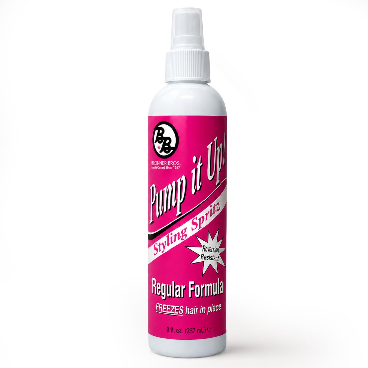 Bronner Bros Pump It Up! Styling Spritz Regular - Fast-Drying Hair Spray with Silk Amino Acids & Vitamin B5 to Enrich & Protect - No Build-Up