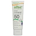 Alba Botanica Mineral Sunscreen Lotion SPF 50, Broad Spectrum, Fragrance Free, 3 Fl Oz (Packaging May Vary)