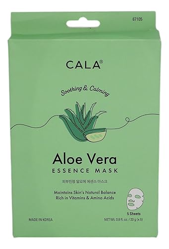 Cala essence facial mask sheets 5 count, 5 Count (Aloe Vera)