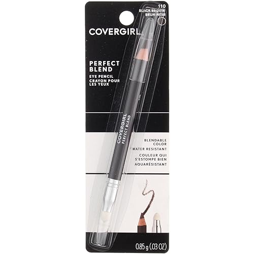 CoverGirl Perfect Blend Eye Pencil, Black Brown [110] 0.03 oz (Pack of 4)