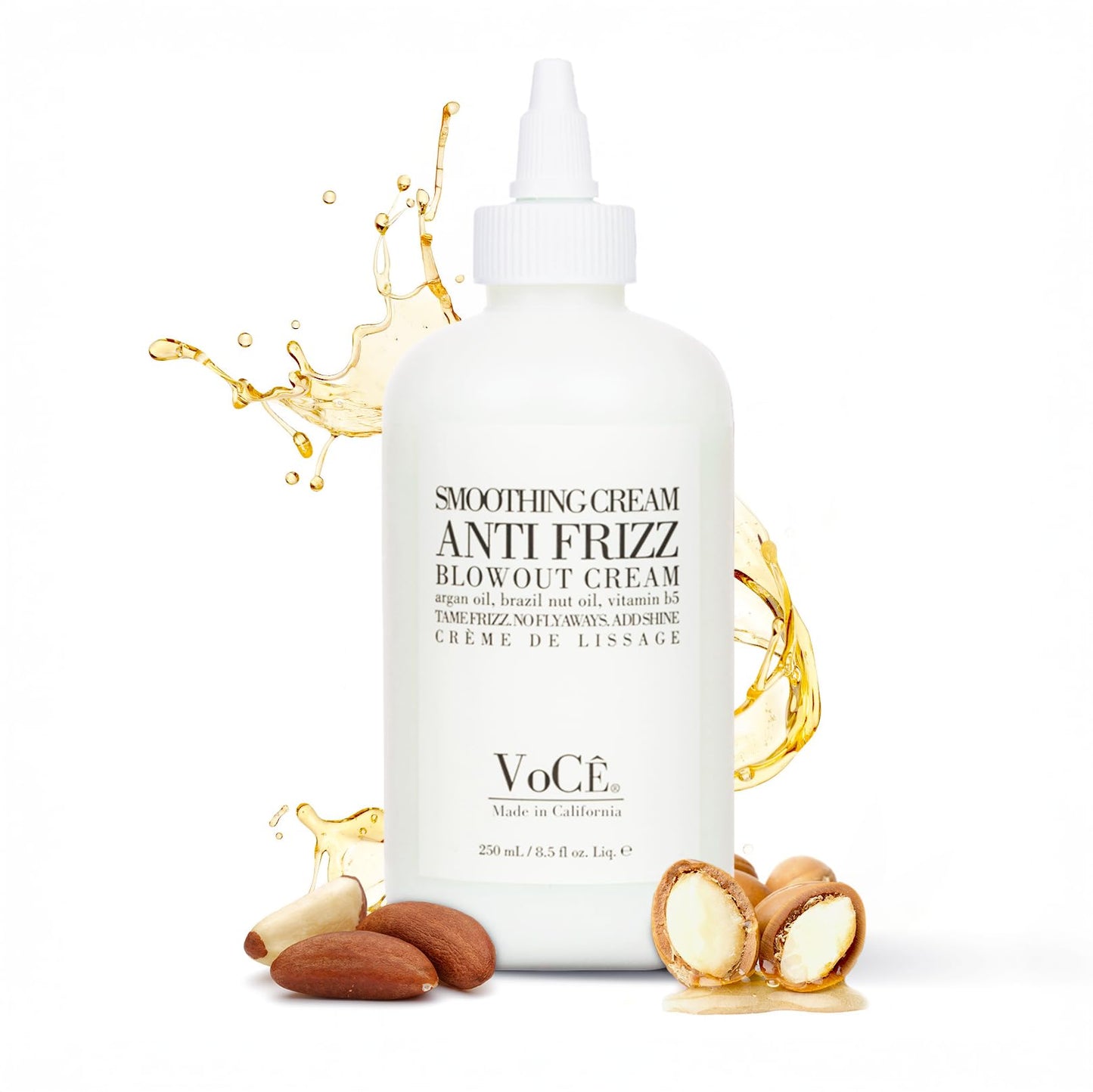 VoCÊ Haircare Natural Smoothing Blowout Cream | Anti-Frizz Blowout Cream with Frizz Control and Heat Protection | Vegan, Non-Toxic, Cruelty-Free
