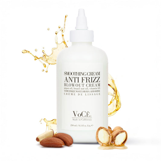 VoCÊ Haircare Natural Smoothing Blowout Cream | Anti-Frizz Blowout Cream with Frizz Control and Heat Protection | Vegan, Non-Toxic, Cruelty-Free