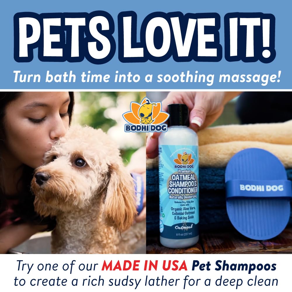 Bodhi Dog Shampoo Brush – Premium Grooming & Bath Scrubber for Cats & Dogs, Long & Short Hair, Bathing & Massage Tool, Blue (1 Pack)