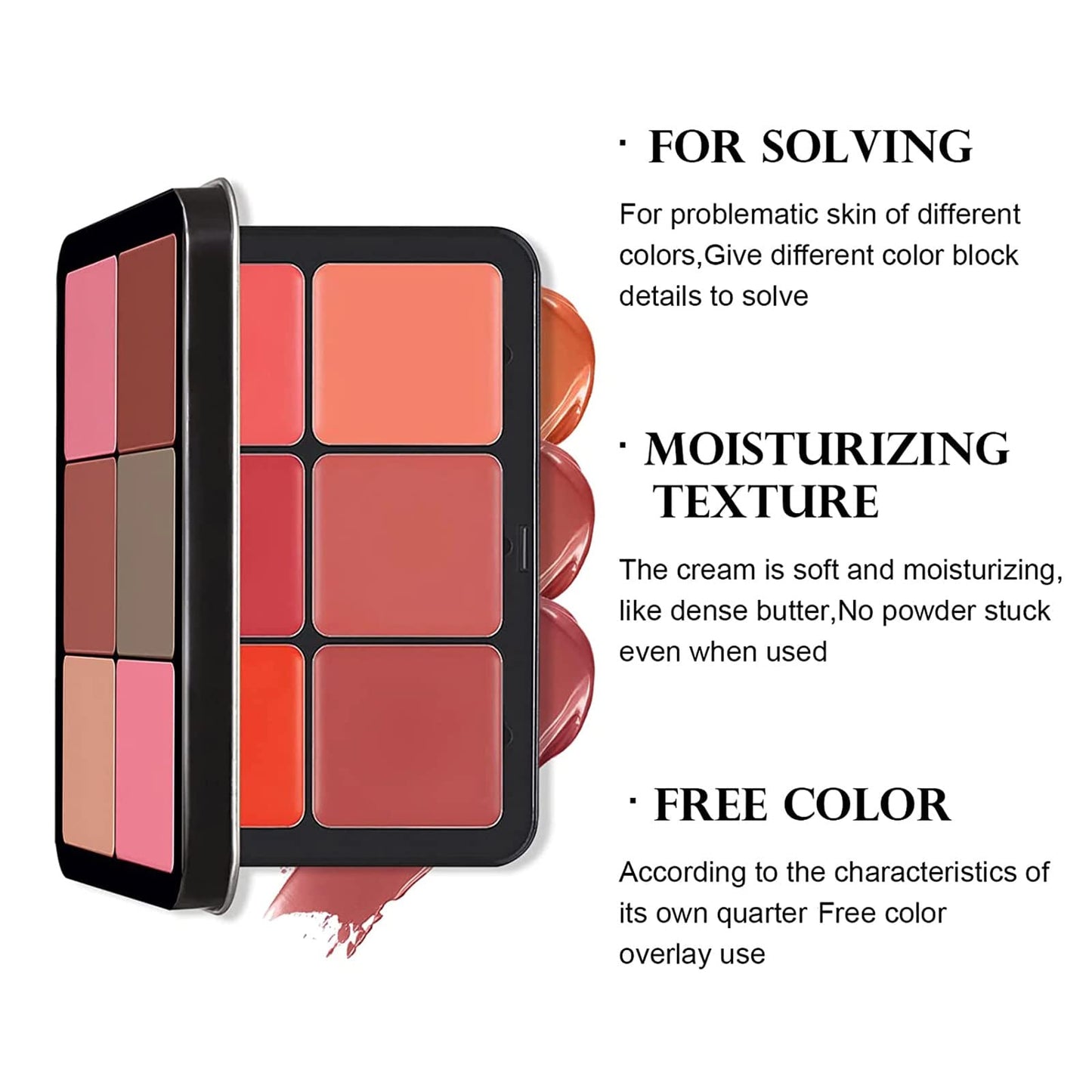 12 Colors Blush Palette,Highlighter Blush Powder Makeup,Long-Wearing,Smudge Proof,Natural-Looking,Blendable Cruelty-Free Matte Finish,Contour