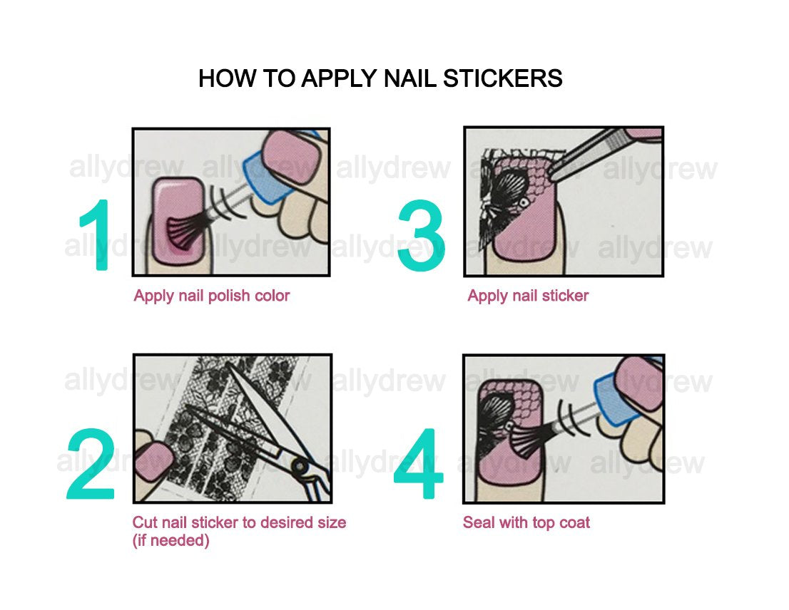 ALLYDREW Funky Cute Funky Patterns Nail Art Nail Stickers 3D Nail Decals, 10 Sheets (300+ Nail Stickers) Beauty & Personal Care allydrew
