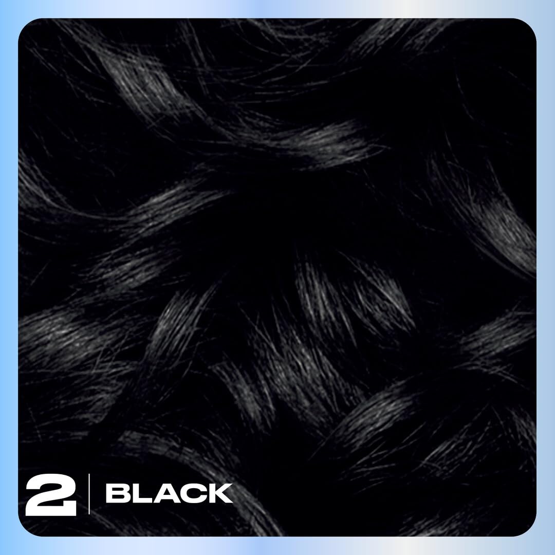 Clairol Nice'n Easy Permanent Hair Dye, 2 Black | 100% Gray Coverage | Long?Lasting, Natural?Looking Color & Shine | Pack of 1