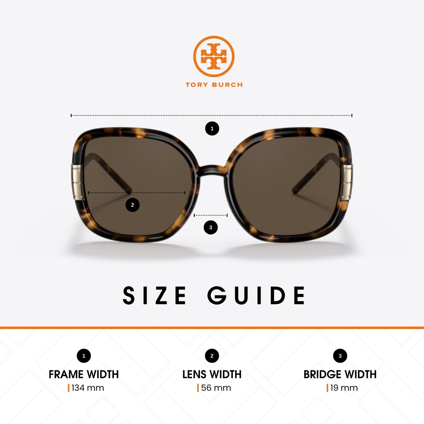 Tory Burch TY9063U 151973 56MM Dark Tortoise/Solid Brown Square Sunglasses for Women +BUNDLE with ACCESSORY EYEWEAR KIT