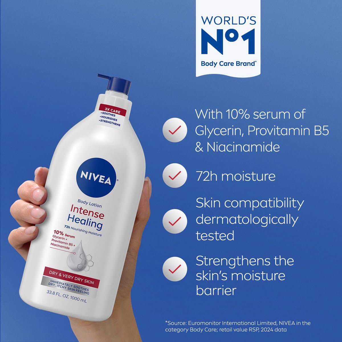 NIVEA Intense Healing Body Lotion Very Dry Itchy Skin, 33.8 Fl Oz Value Beauty and Personal Care NIVEA