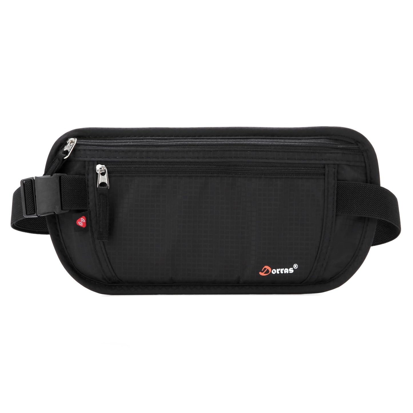 Money Belt - Passport Holder Security Hidden Slim Travel Wallet Fanny Pack with RFID Blocking - Black