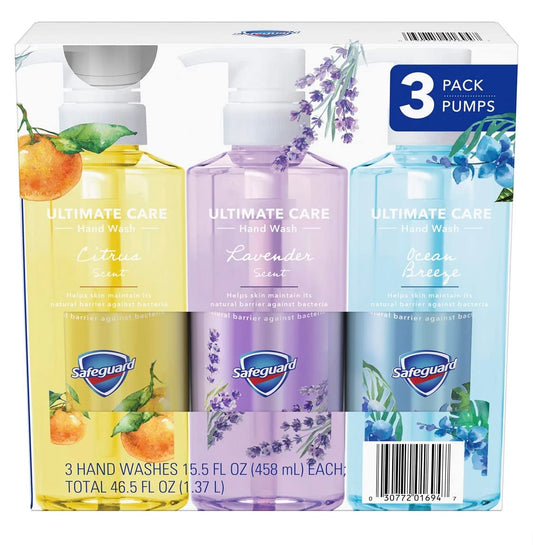 Safeguard Liquid Hand Soap 3-in-1 Ultimate Care Pack, Micellar Deep Cleansing (15.5 fl. oz. 3 pk.) Beauty & Personal Care oleum crete