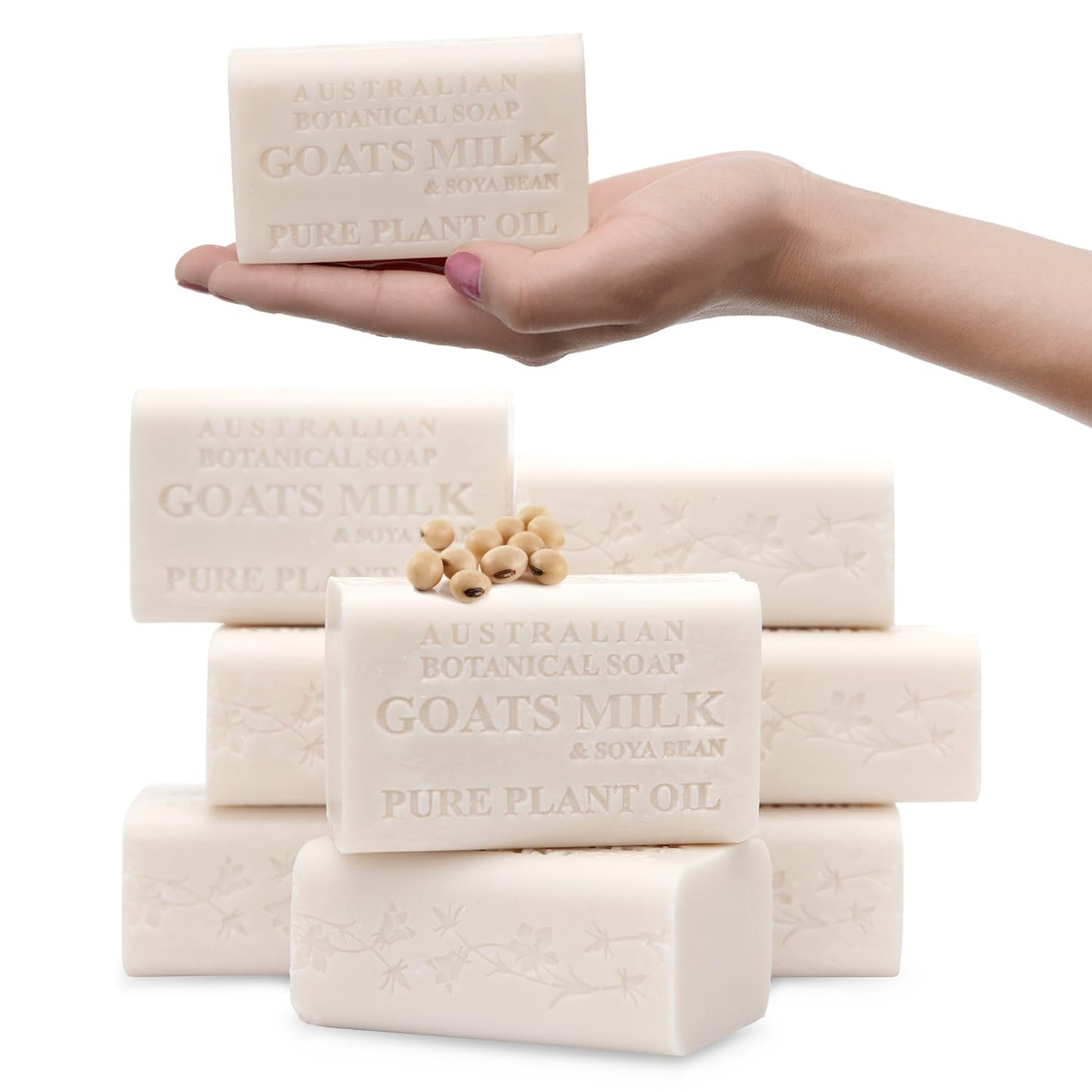 Australian Botanical Soap 6.6 OZ, Pack of 8, Goat Milk Soap Bars with Soya Bean Oil, Enriched with Organic Shea Butter, Suitable for All Skin Types Beauty and Personal Care Australian Botanical Soap Default Title