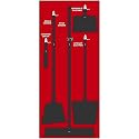 NMC SB105ACP 5S Janitorial Shadow Board, Red/Black, 68"X30", AluminumCompositePanel (Tools Sold Separately)