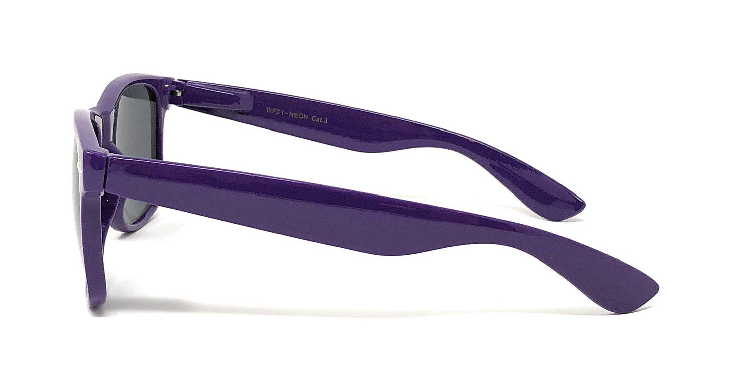 My Shades - Retro 80's Classic Rectangle Sunglasses (Purple, Smoke)