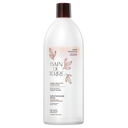 Bain de Terre Sweet Almond Oil Long & Healthy Conditioner, Strength & Protection for Weak, Damaged Hair, with Argan & Monoi Oils, Paraben-Free