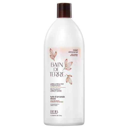 Bain de Terre Sweet Almond Oil Long & Healthy Conditioner, Strength & Protection for Weak, Damaged Hair, with Argan & Monoi Oils, Paraben-Free