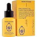 Seven Potions Pre-Shave Oil For Men - Ideal for Sensitive Skin, Helps Prevent Irritation, Lubricates and Protects Face - Natural, Vegan, Cruelty Free