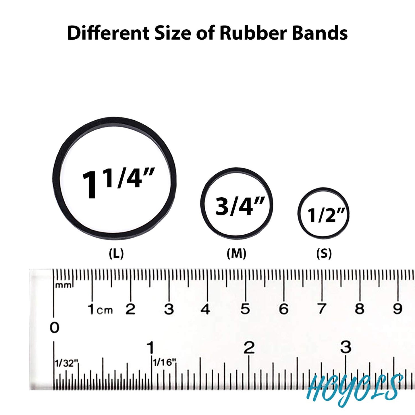 HOYOLS 1/2 Inch Small Black Rubber Bands for Hair Ties Elastics Mini Toddler Braids Ponytail Holders for Baby Girls Infants Kids Thick Hair No Damage