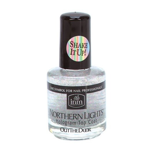 INM Northern Lights Silver Hologram Top Coat, Fast Drying, 1/2 Ounce (1-Unit) Beauty & Personal Care INM