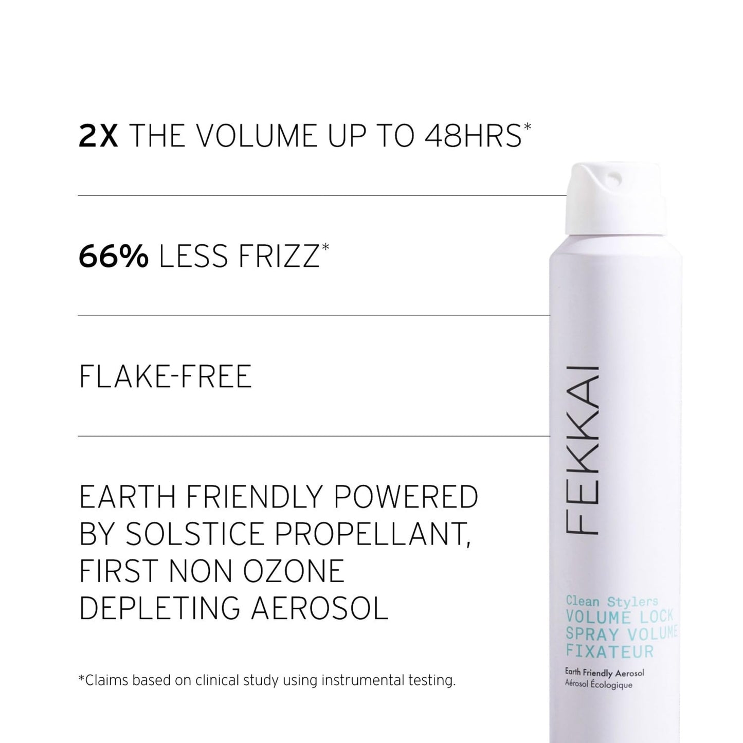 FEKKAI Clean Stylers Volumizing Hairspray - 7 oz - Provides 72HR Humidity Resistance & 2X Volume - Free of Sulfates, Parabens, Phthalates - Vegan