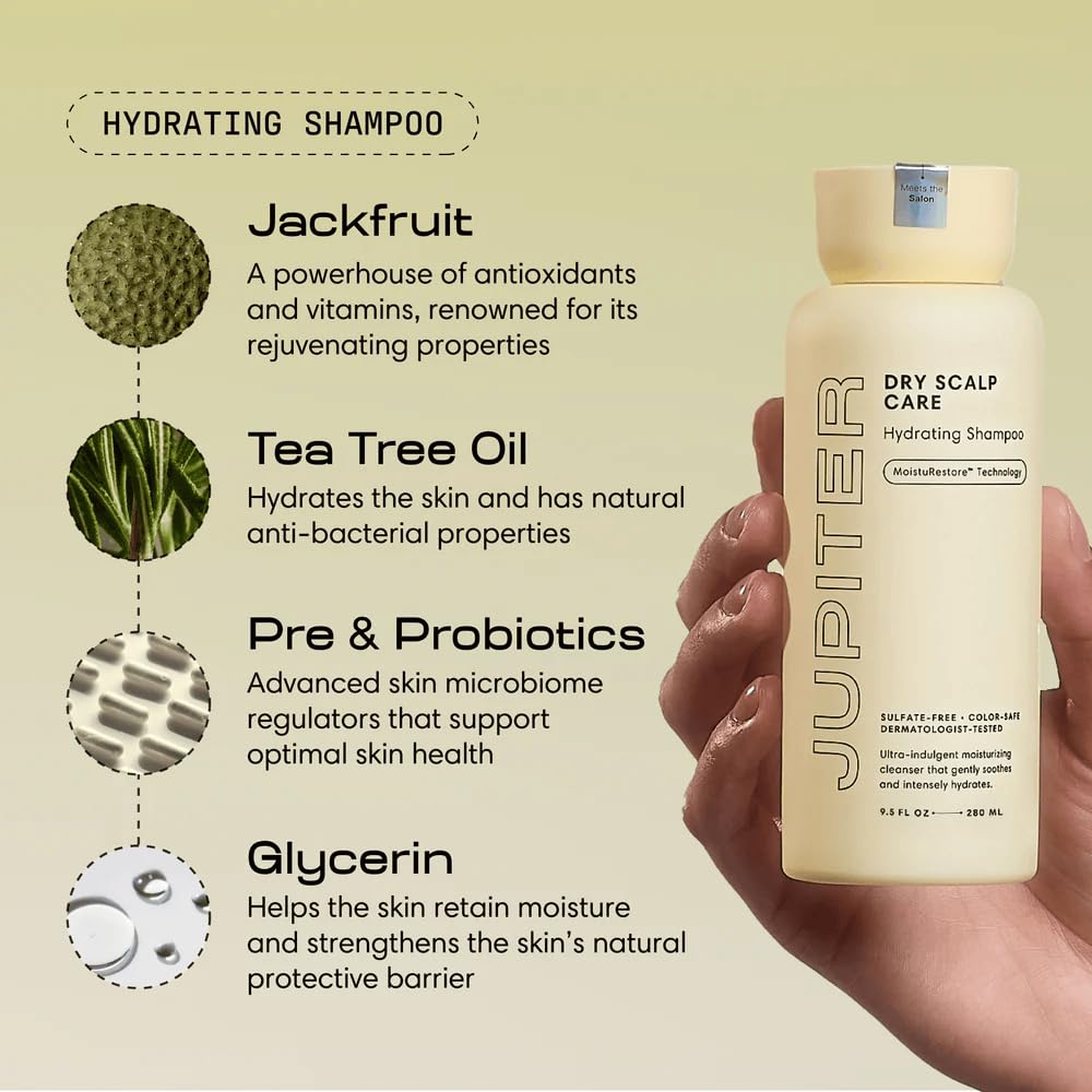 Jupiter Hydrating Shampoo and Conditioner Set - Moisturizing, Nourishing, and Strengthening Hair Care - Daily Scalp & Hair Hydration - Color-Safe
