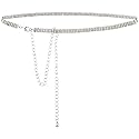 AUEAR, Fashion Silver Crystal Waist Buckle Belt Metal Chain Dress Rhinestone for Women Wedding Party Decor