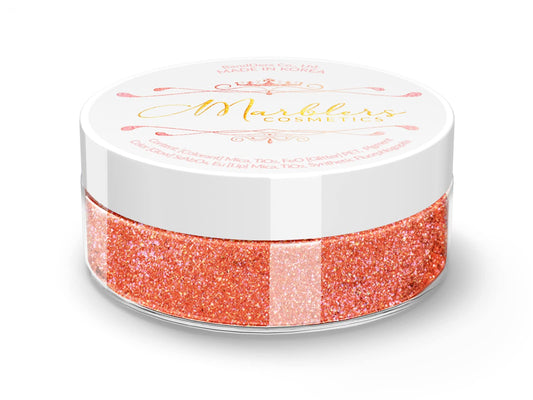 MARBLERS Chunky Natural Mica Powder [Blood Orange Pearl] 0.11oz (3g) | Highly Pigmented | Non-Toxic, Vegan, Cruelty-Free | Eyeshadow, Body Butter