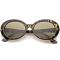 zeroUV - Large Clout Goggles Thick Oval Frame Sunglasses with Round Lens 53mm (Tortoise/Brown)