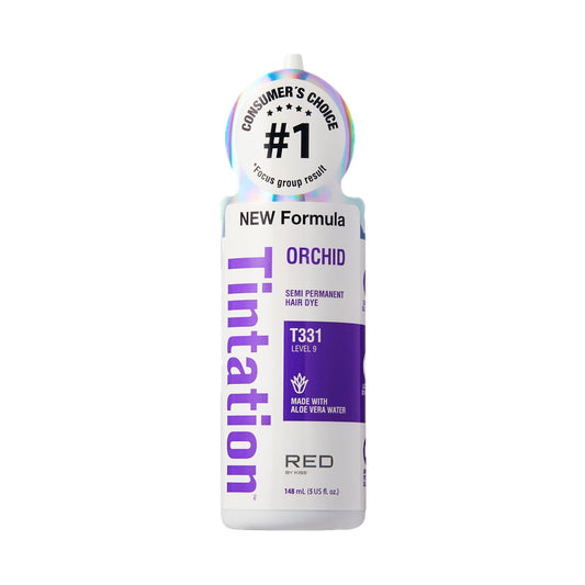 Red by Kiss Tintation Semi-Permanent Hair Color, Aloe Vera Water Based, Argan Oil, Olive Oil, Collagen & Keratin, Long-Lasting Color Dye (Orchid, 5 Fl