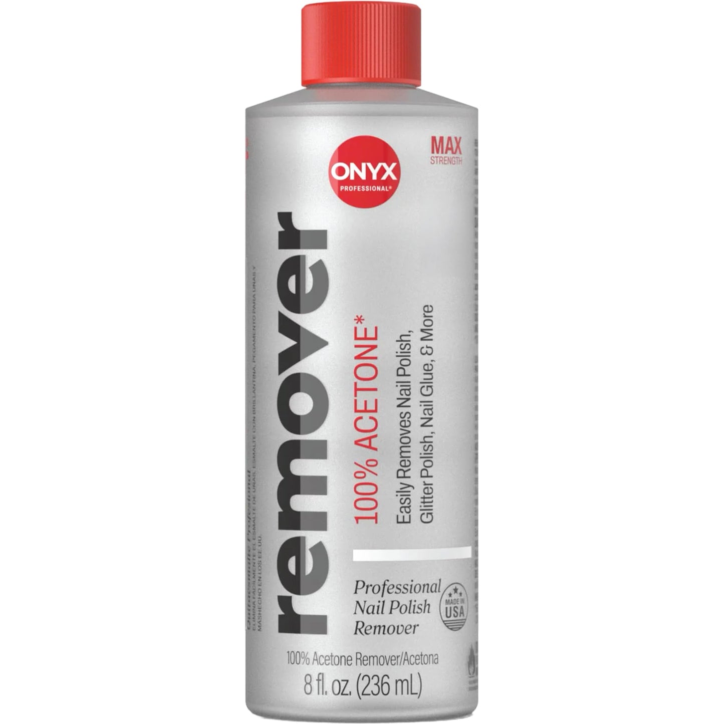 Onyx Professional 100% Pure Acetone Nail Polish Remover Kit with 7 inch Nail File, 8 fl oz - Made in USA, Maximum-Strength Gel Polish Remover Beauty and Personal Care Onyx Professional